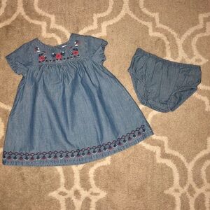 5/$25 Carters chambray red and navy embroidered dress